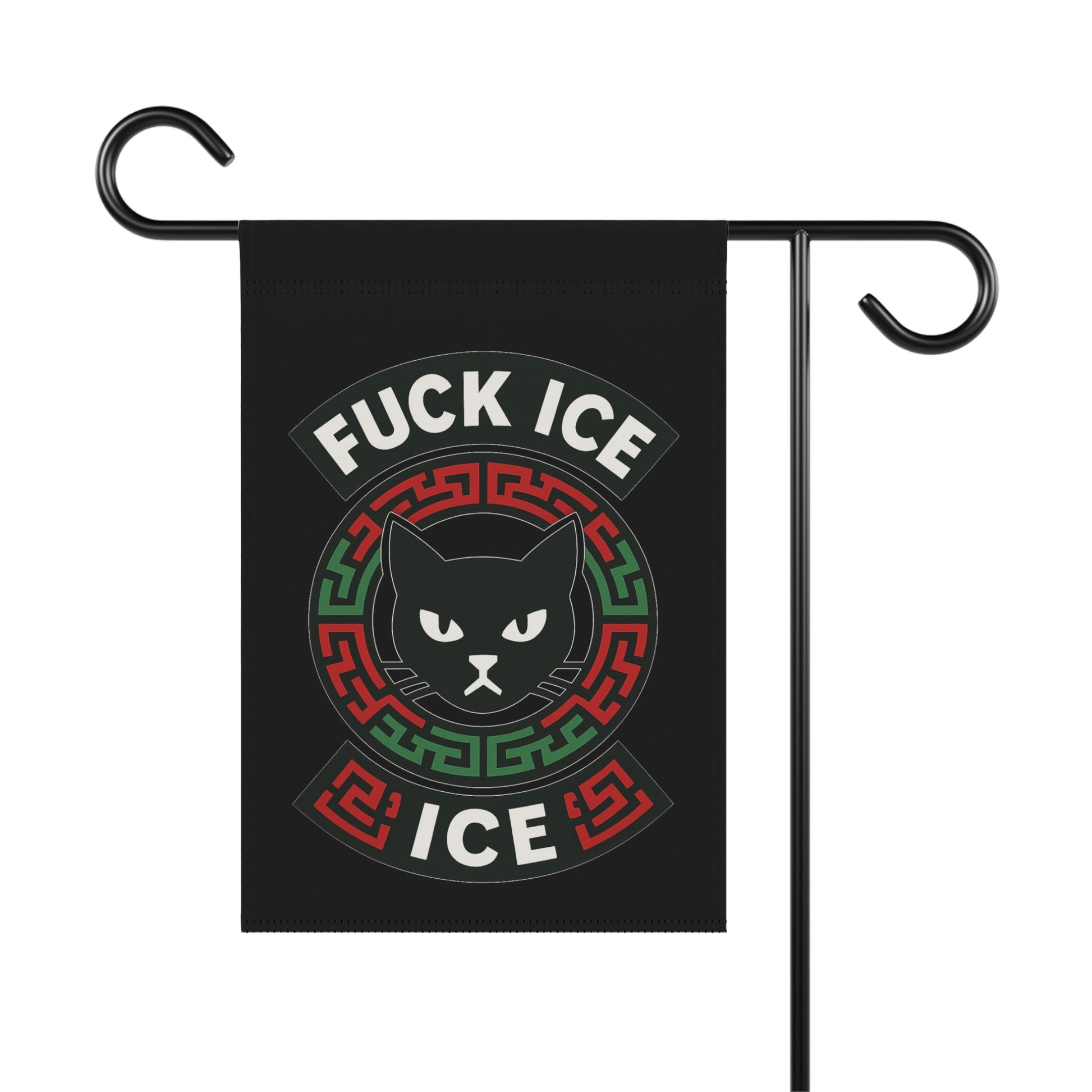 FUCK ICE Black Cat Garden Flag Banner Decoration