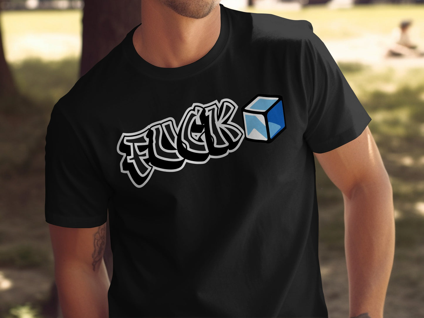 Stylish FLCK Logo with Cube Design T-Shirt product