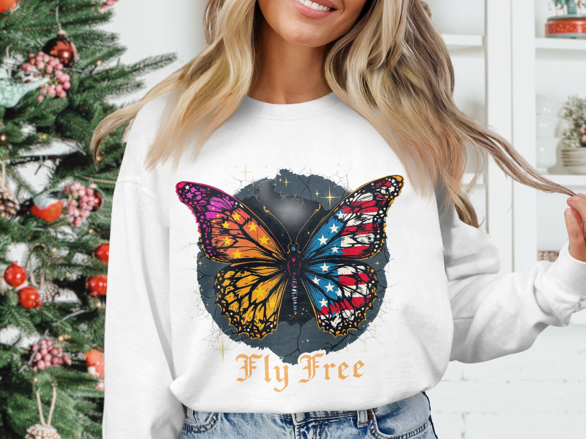 Fly Free Butterfly Graphic Sweatshirt product