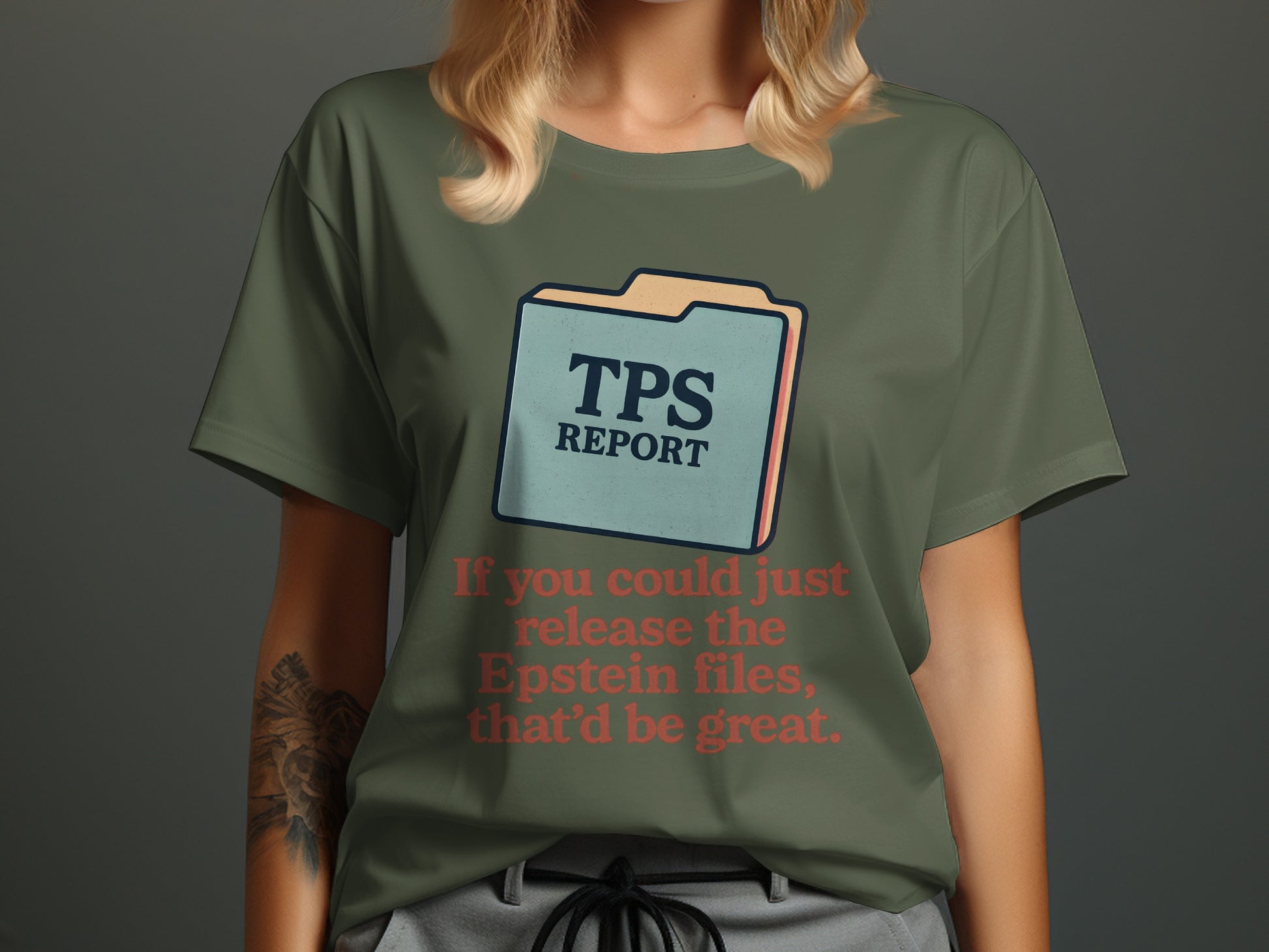 TPS Report Release Epstein Files Graphic T-Shirt product