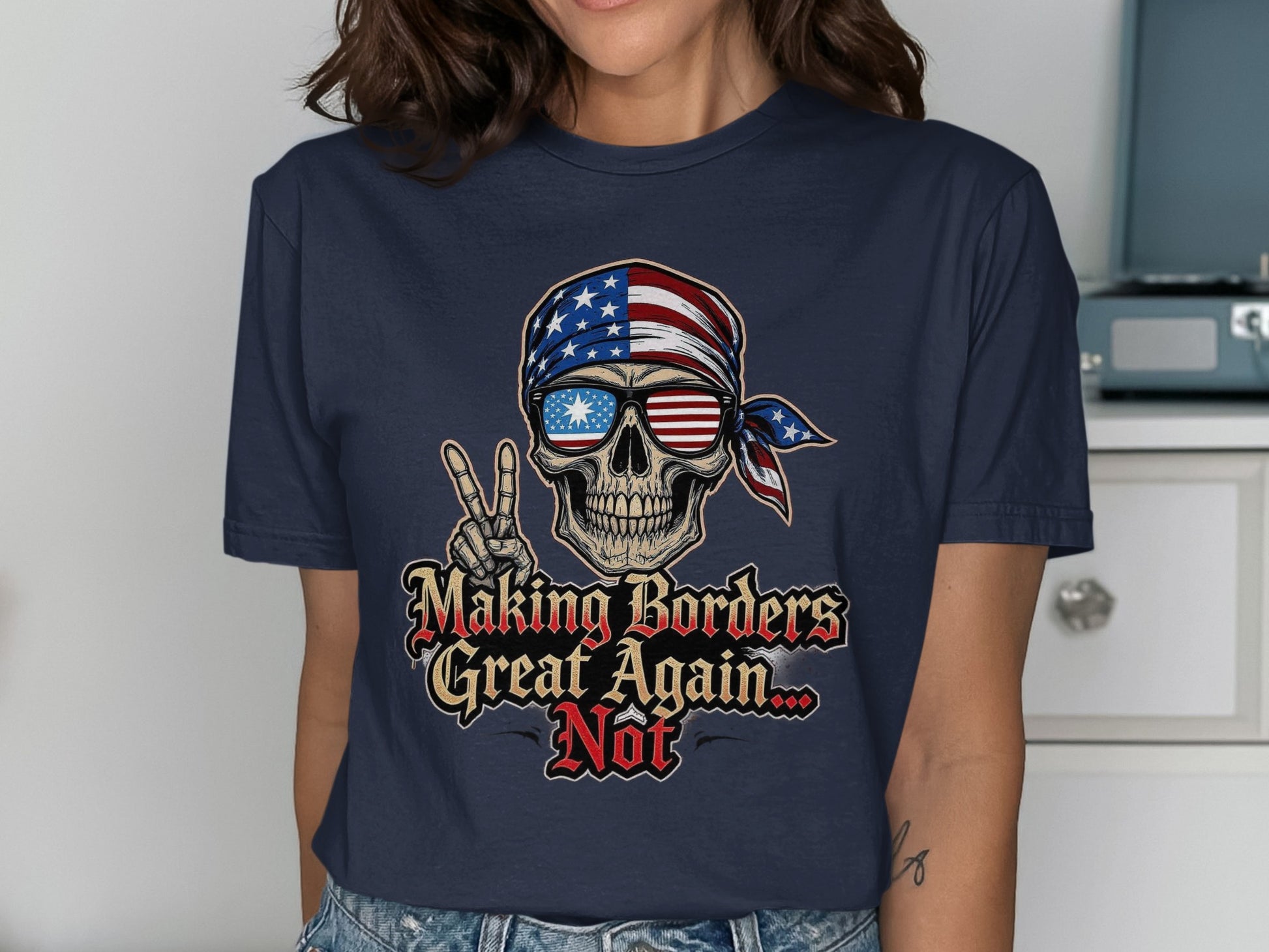 Making Borders Great Again Not Skull T-Shirt Product