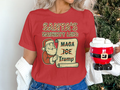Santa's Naughty List Funny Holiday Graphic Tee