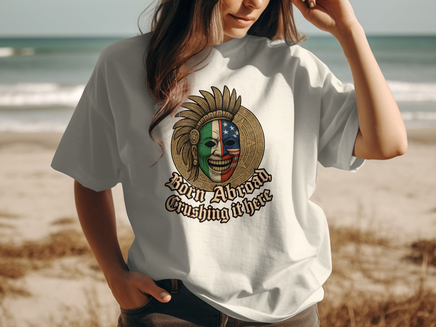 Born Abroad Crushing It Here Graphic T-Shirt product