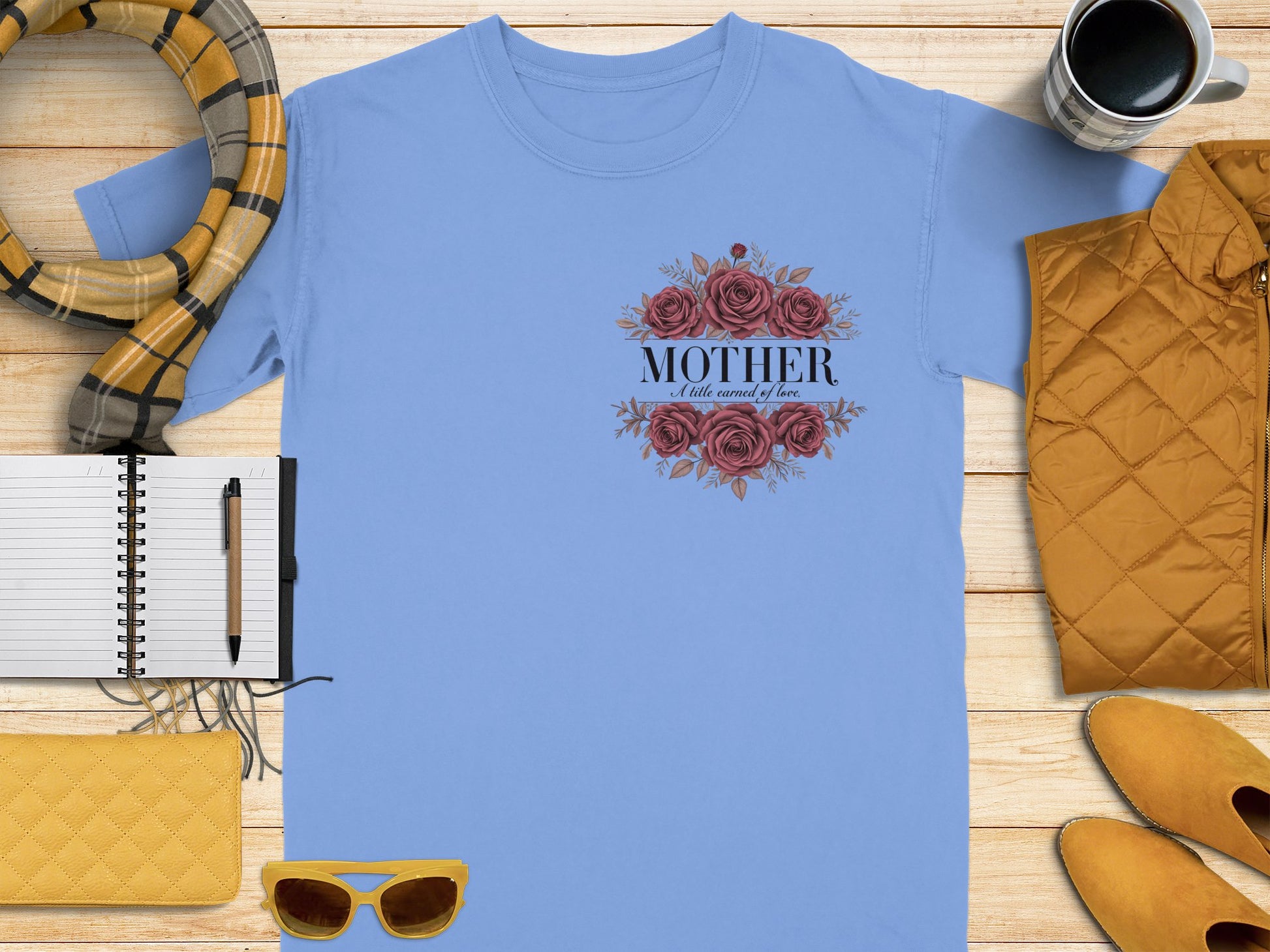 Mother With Rose Design Casual Wear T-Shirt product type