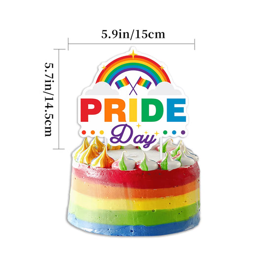 Rainbow Love Is Love Paper Banners and Hanging Swirls Cupcake Toppers for Birthday and Pride Day Celebrations