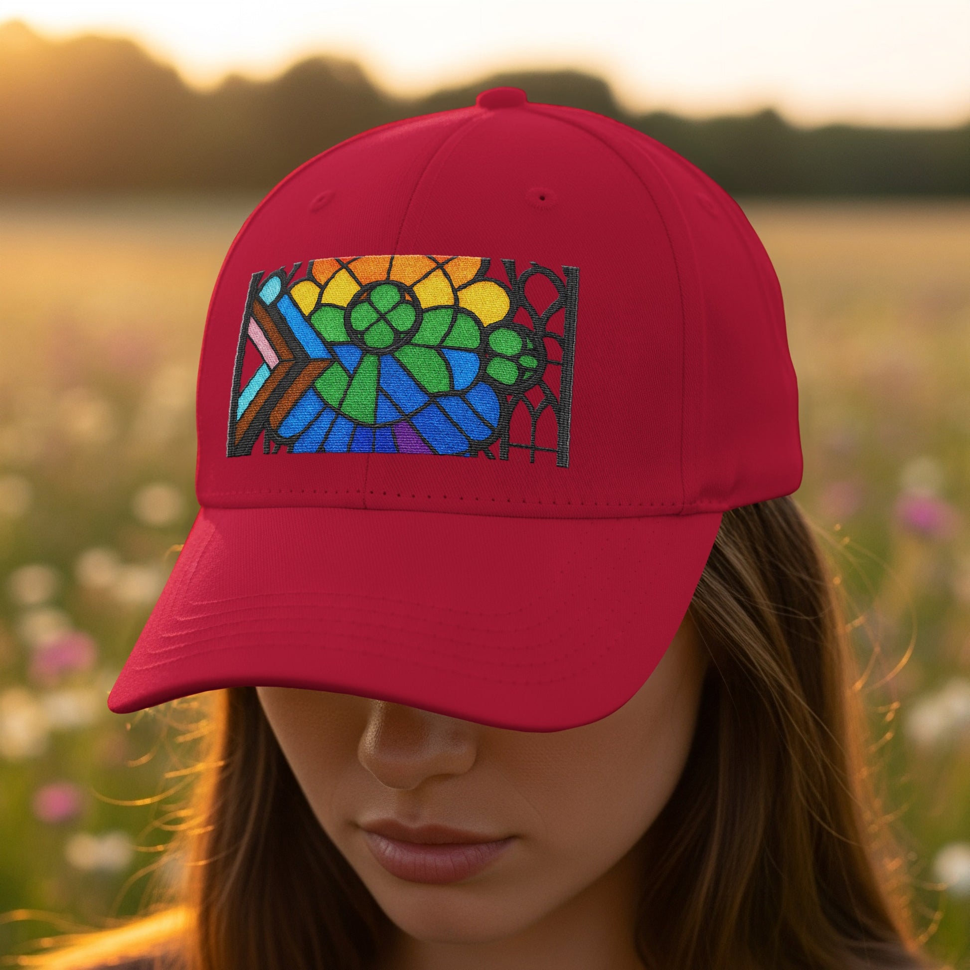 Vibrant Stained Glass Patterned Hat product type