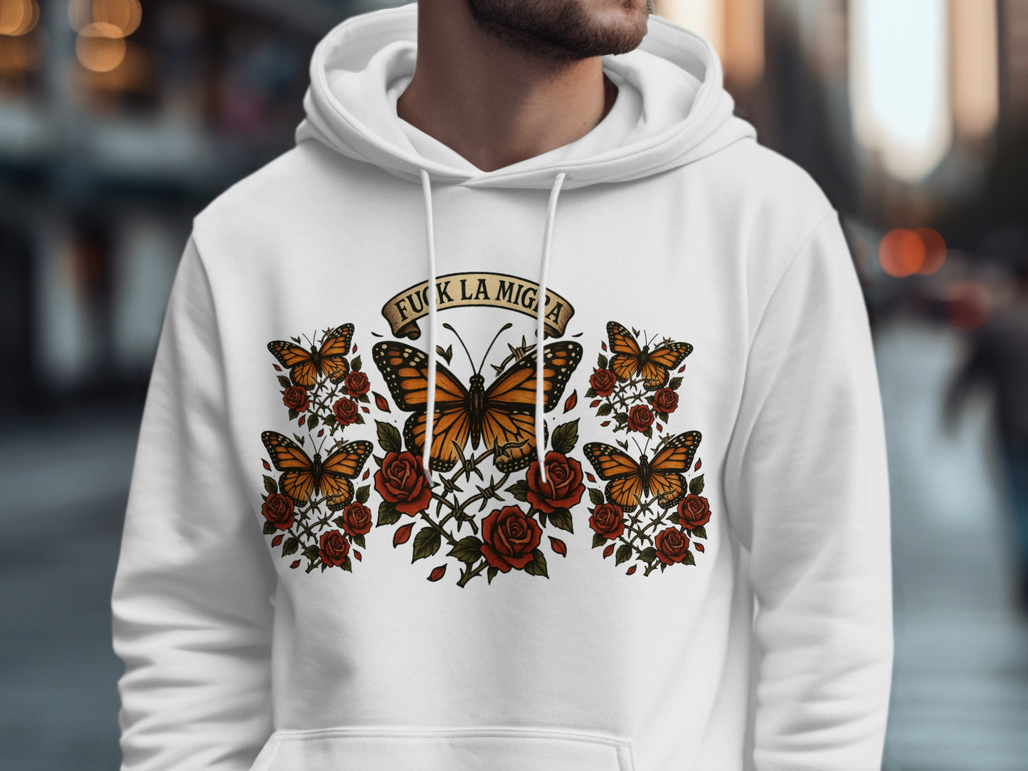 Butterfly and Rose Graphic Design Hoodie product