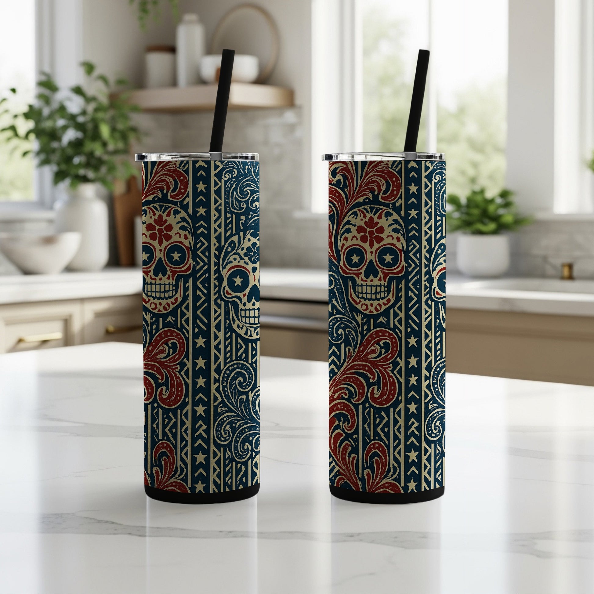 Day of the Dead Skull Pattern Tumbler product