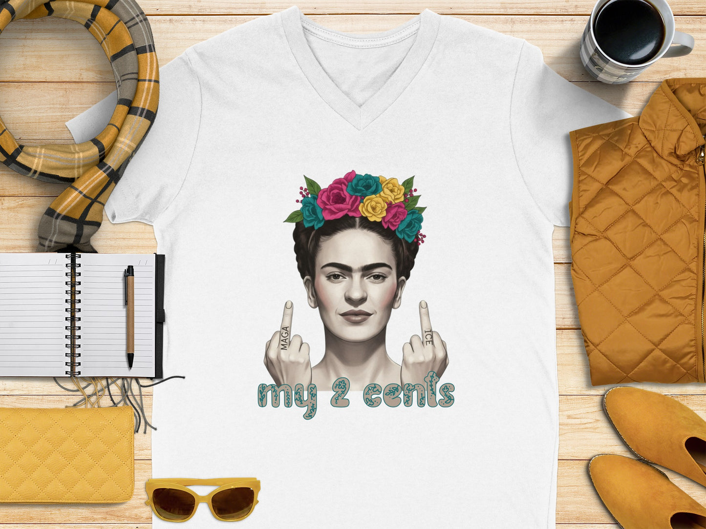 Floral Head Artwork T-Shirt My 2 Cents