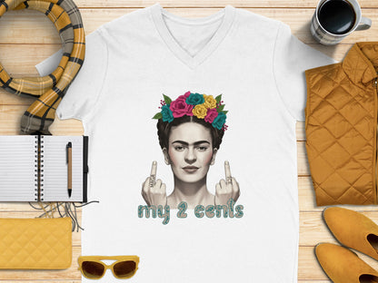 Floral Head Artwork T-Shirt My 2 Cents