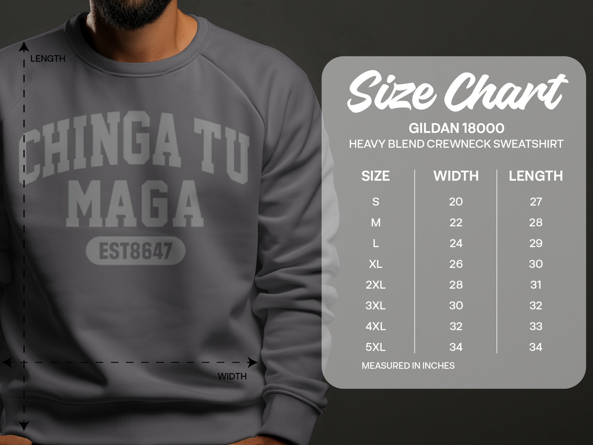 Chinga Tu Maga Est 8647 Heavy Blend Sweatshirt
