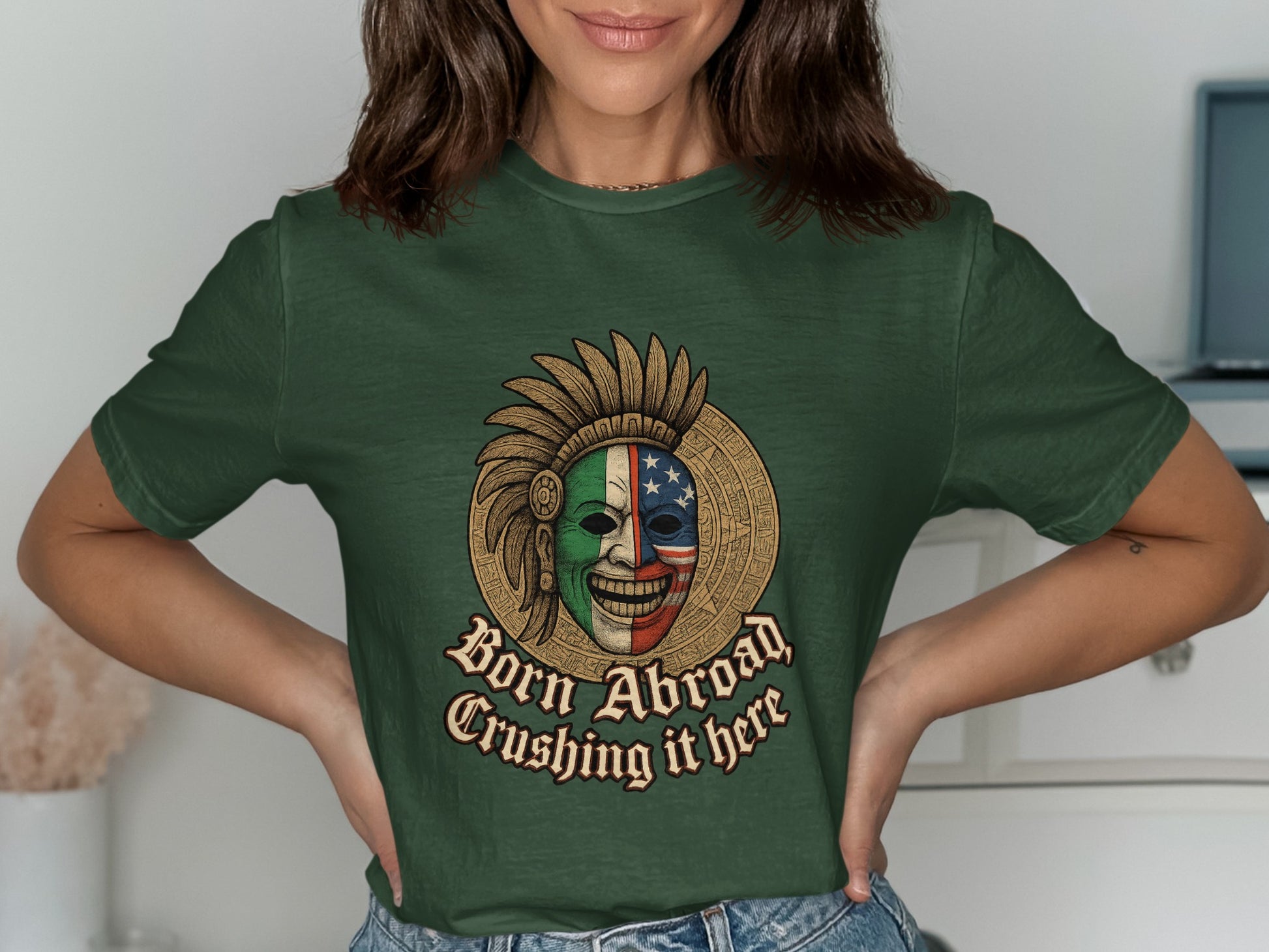 Born Abroad Crushing It Here Graphic T-Shirt product