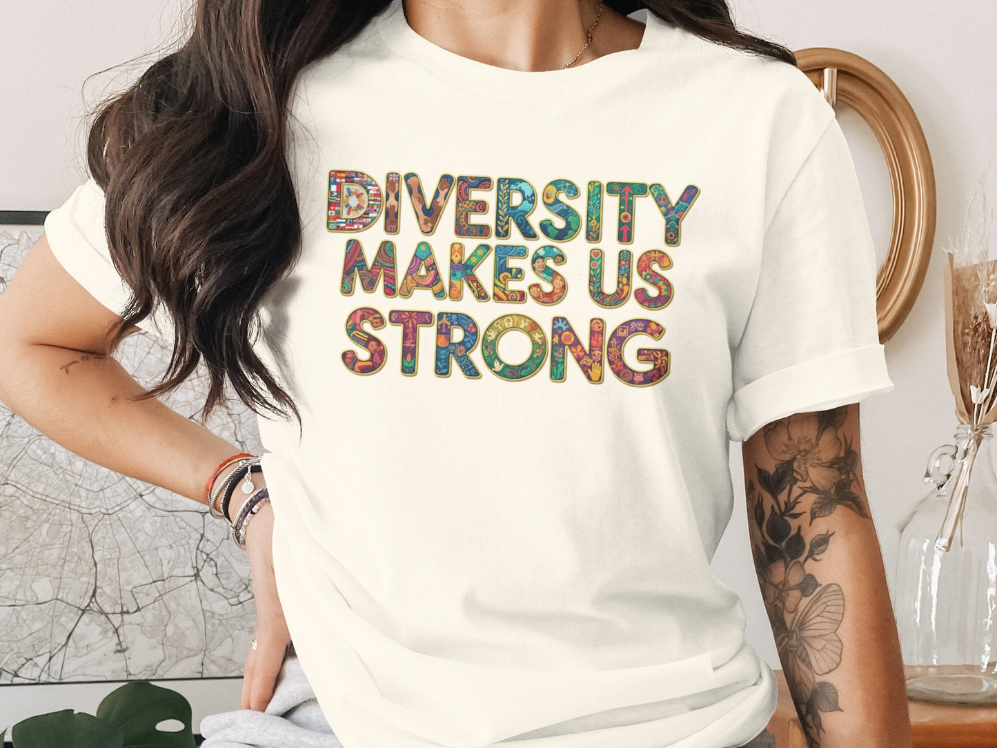 Diversity Makes Us Strong printed t-shirt