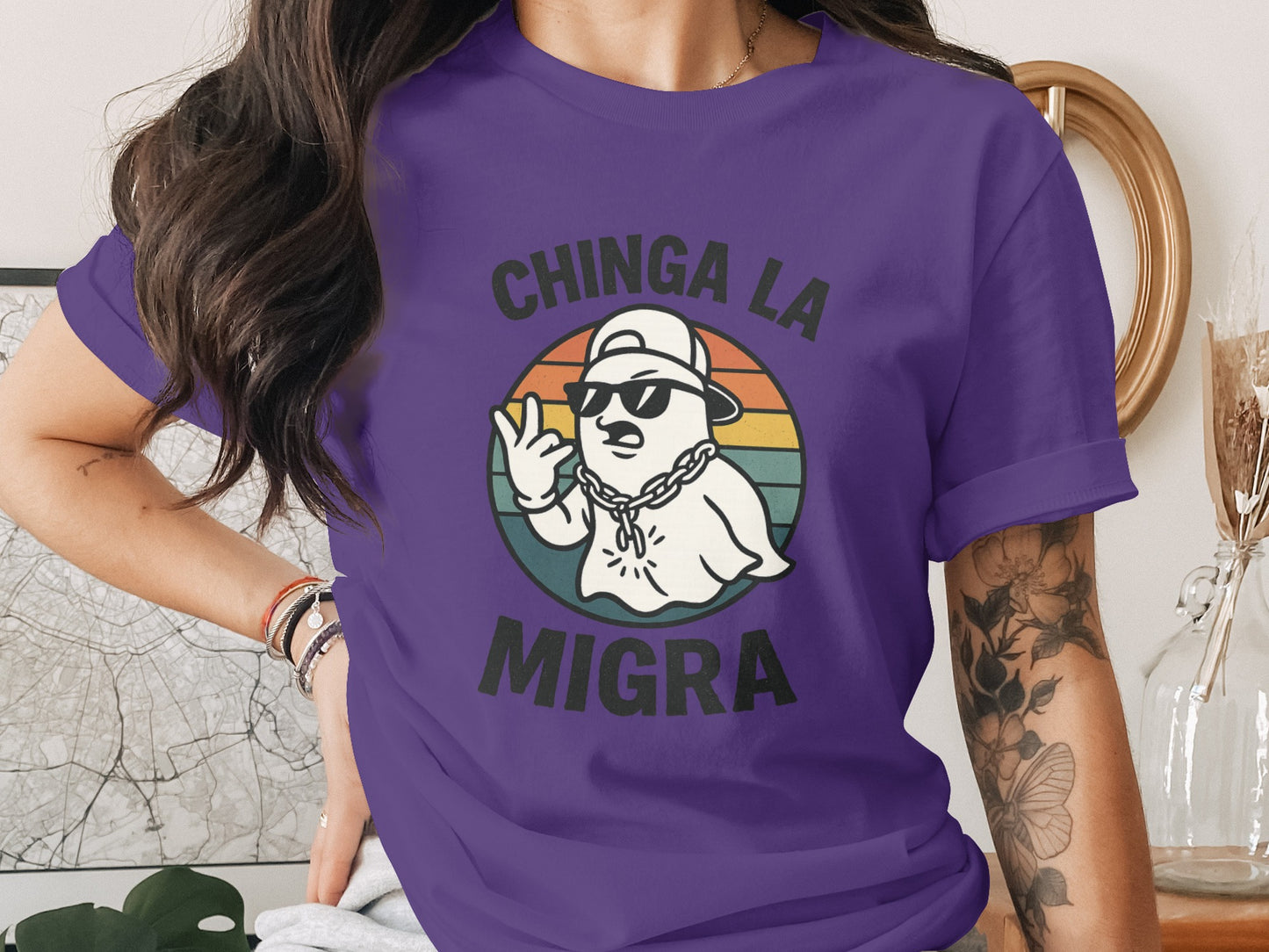 Chinga La Migra Graphic with Cool Sunglasses Shirt product type