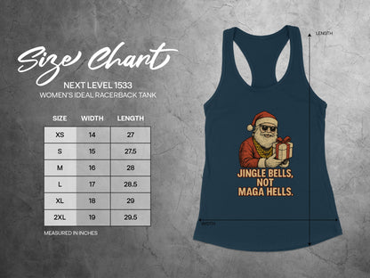 Jingle Bells Not Maga Hells Racerback Tank Top