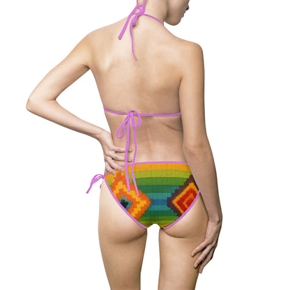 Rainbow Pride Women's Bikini Swimsuit, Summer Swimwear, Beachwear, LGBTQIA+ Pride, Vacation Swim Set, Festival Swimsuit