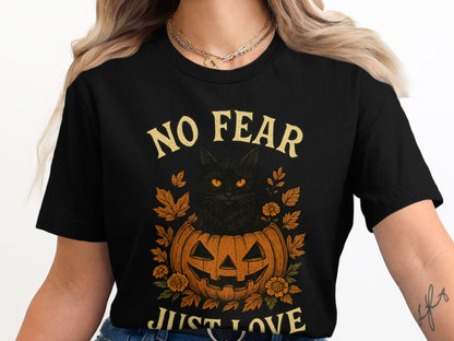 No Fear Just Love Halloween Black Cat T-shirt product