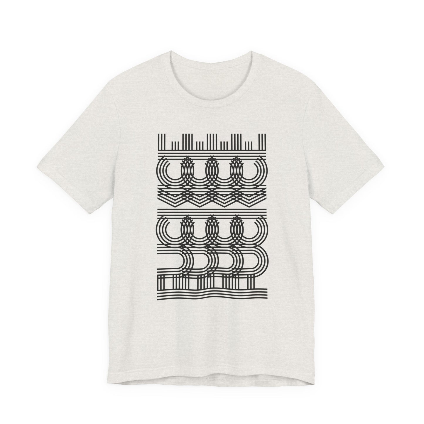 Fuck Ice Abstract Geometric Line Art Tee — Minimalist Black & White Pattern