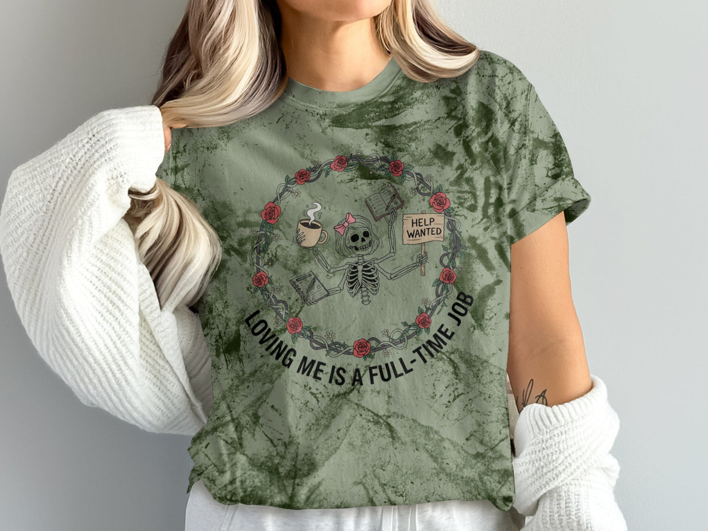 Loving Me Is A Full-Time Job Skeleton T-shirt