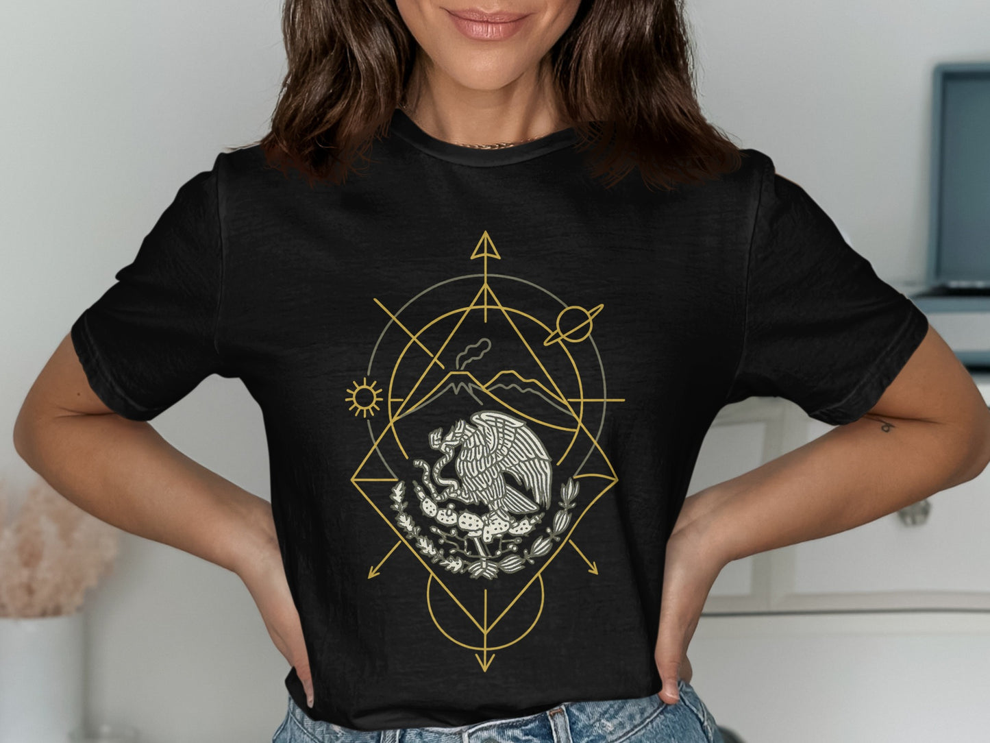 Geometric Bear Art Graphic T-shirt product type