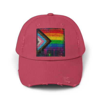 Pride Flag Distressed Design Red Cap product
