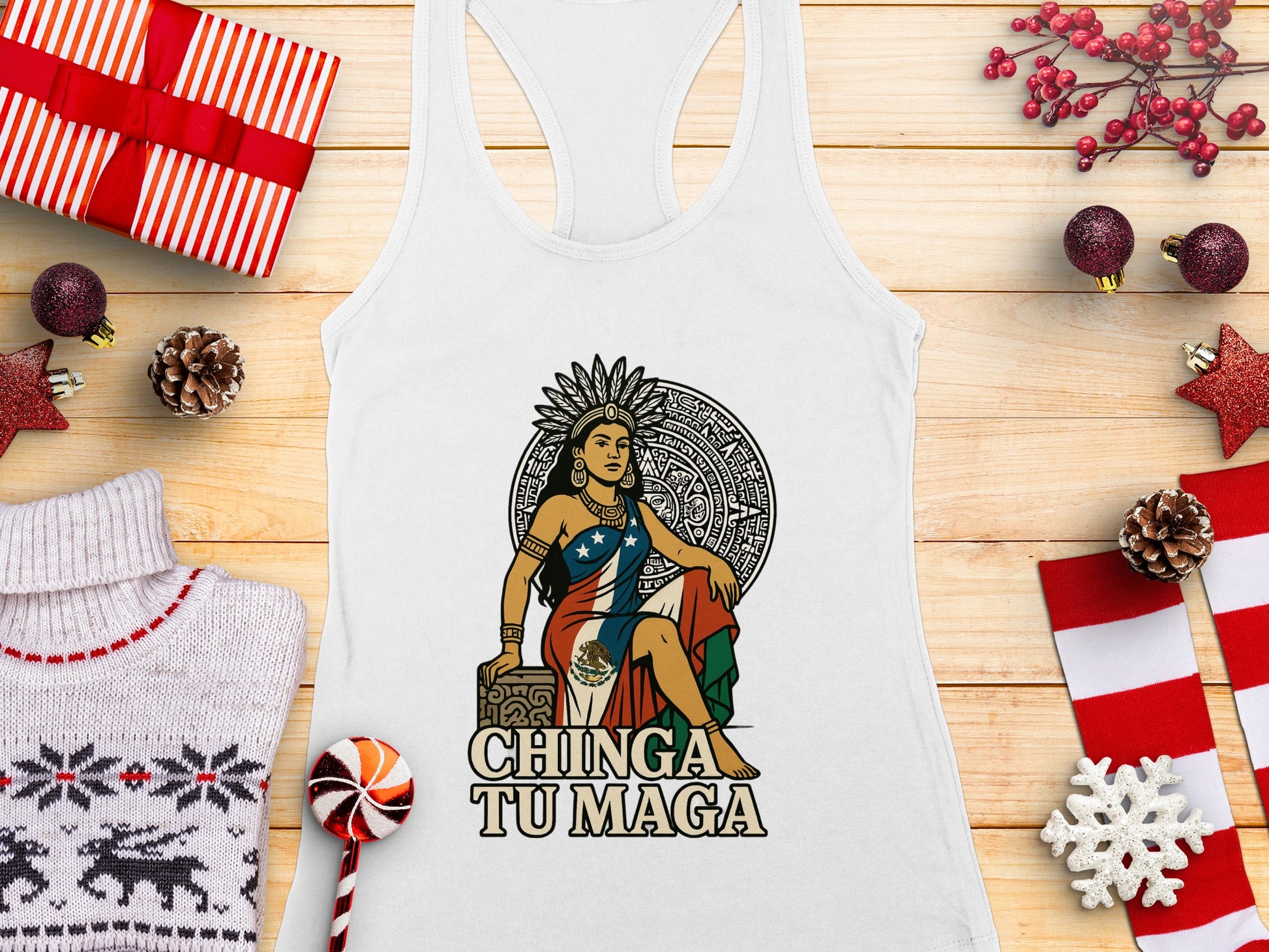 Chinga Tu Maga Graphic Tank Top Holiday Gift