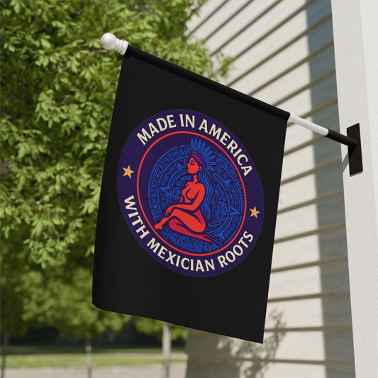 Made in America with Mexican Roots Banner Flag