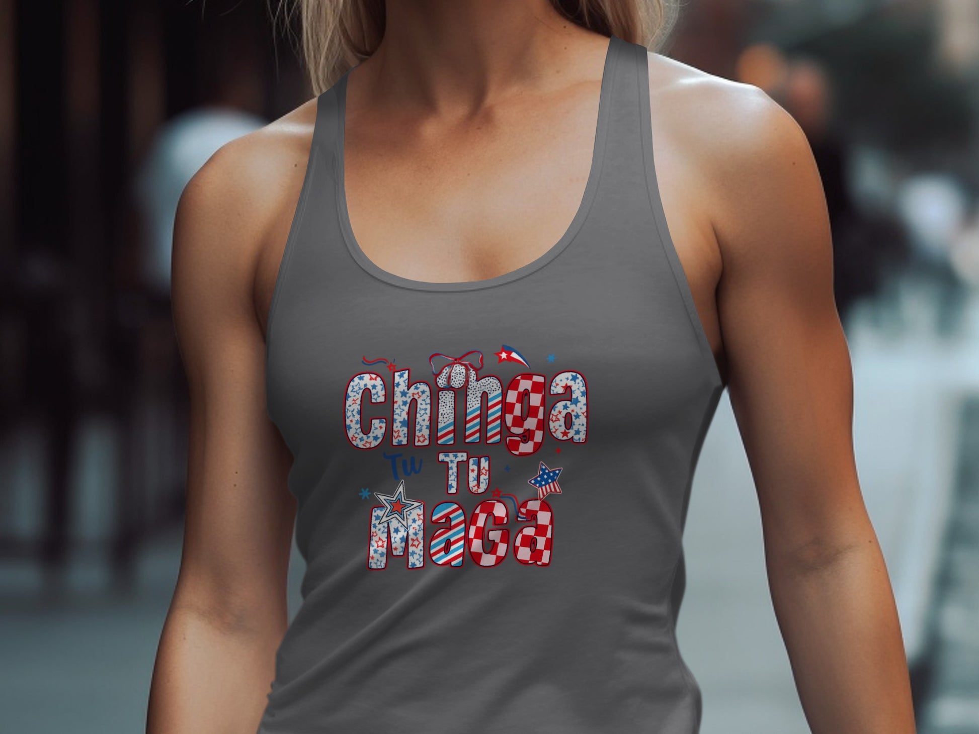 Chinga Tu Maga Decorative Patriotic Tank Top product