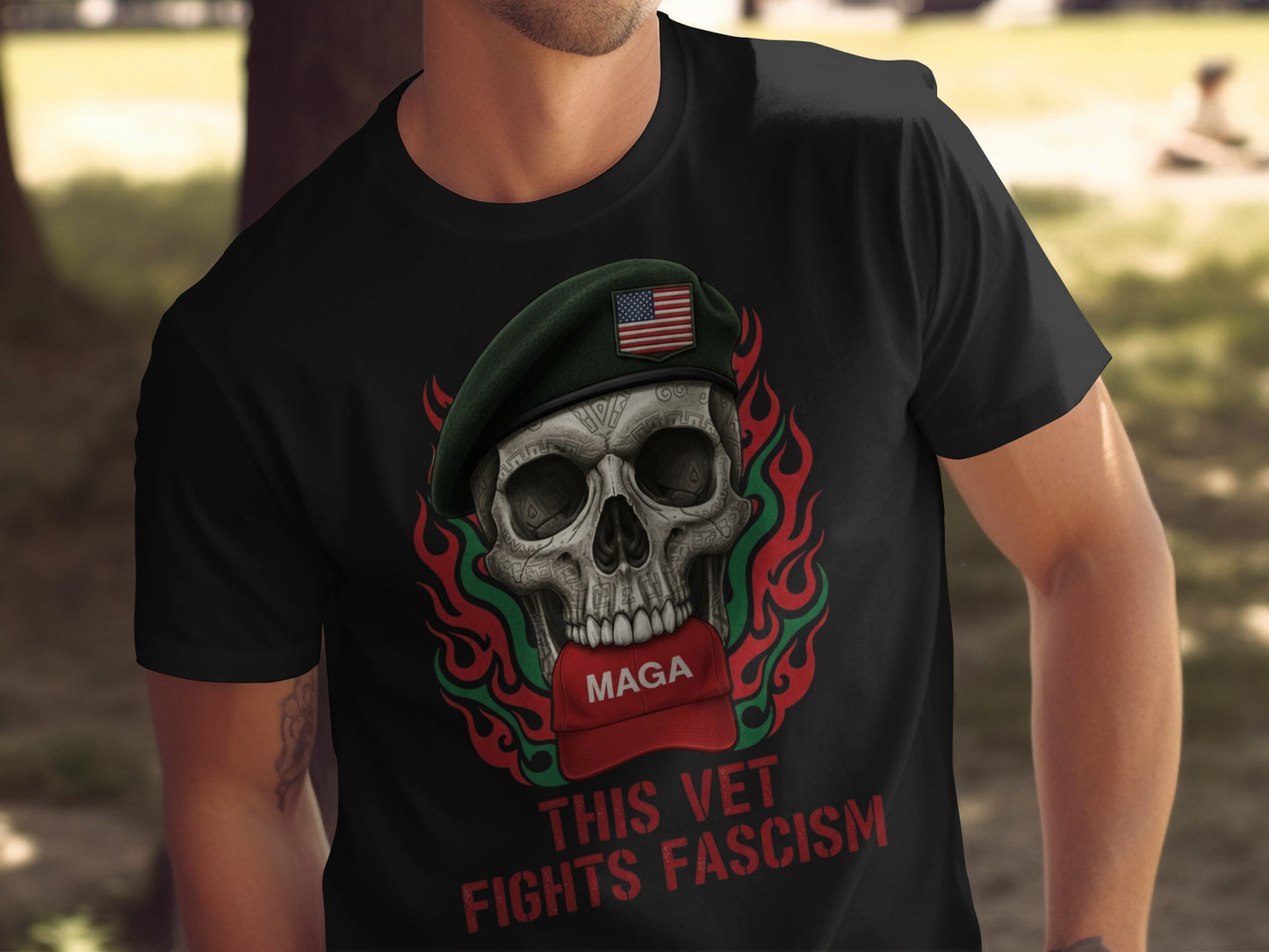This Vet Fights Fascism T-shirt Ideal for Patriotic Vets