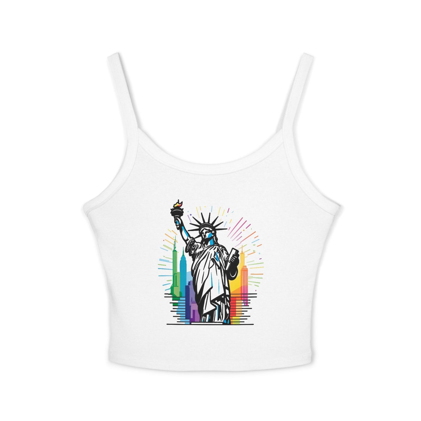 pride tank top Statue of Liberty Women's Spaghetti Strap Tank Top