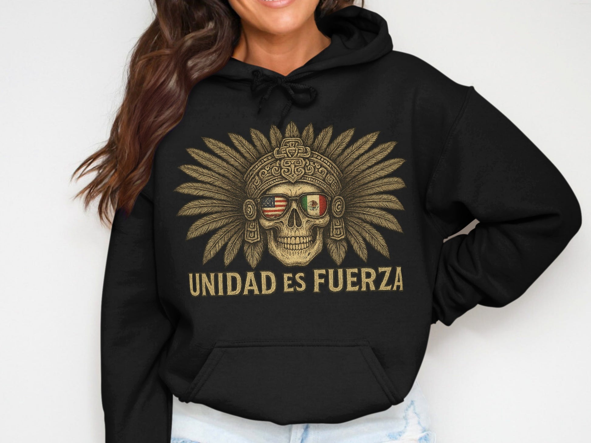 Unidad Es Fuerza Skull Print Hoodie Product