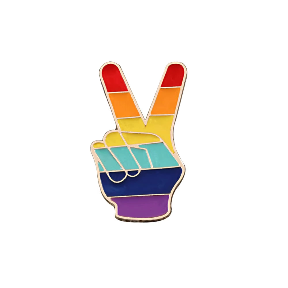 Celebrate Love with Our Custom Rainbow Enamel Pins - Stylish LGBT Brooches Featuring Heart and Gesture Designs for Bags, Shirts, and Lapels - Perfect Unique Jewelry Gifts
