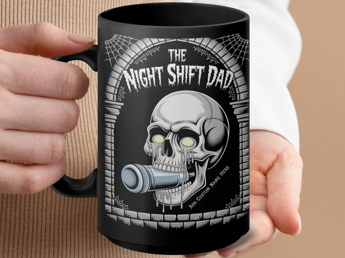 The Night Shift Dad Skull Design Coffee Mug Product