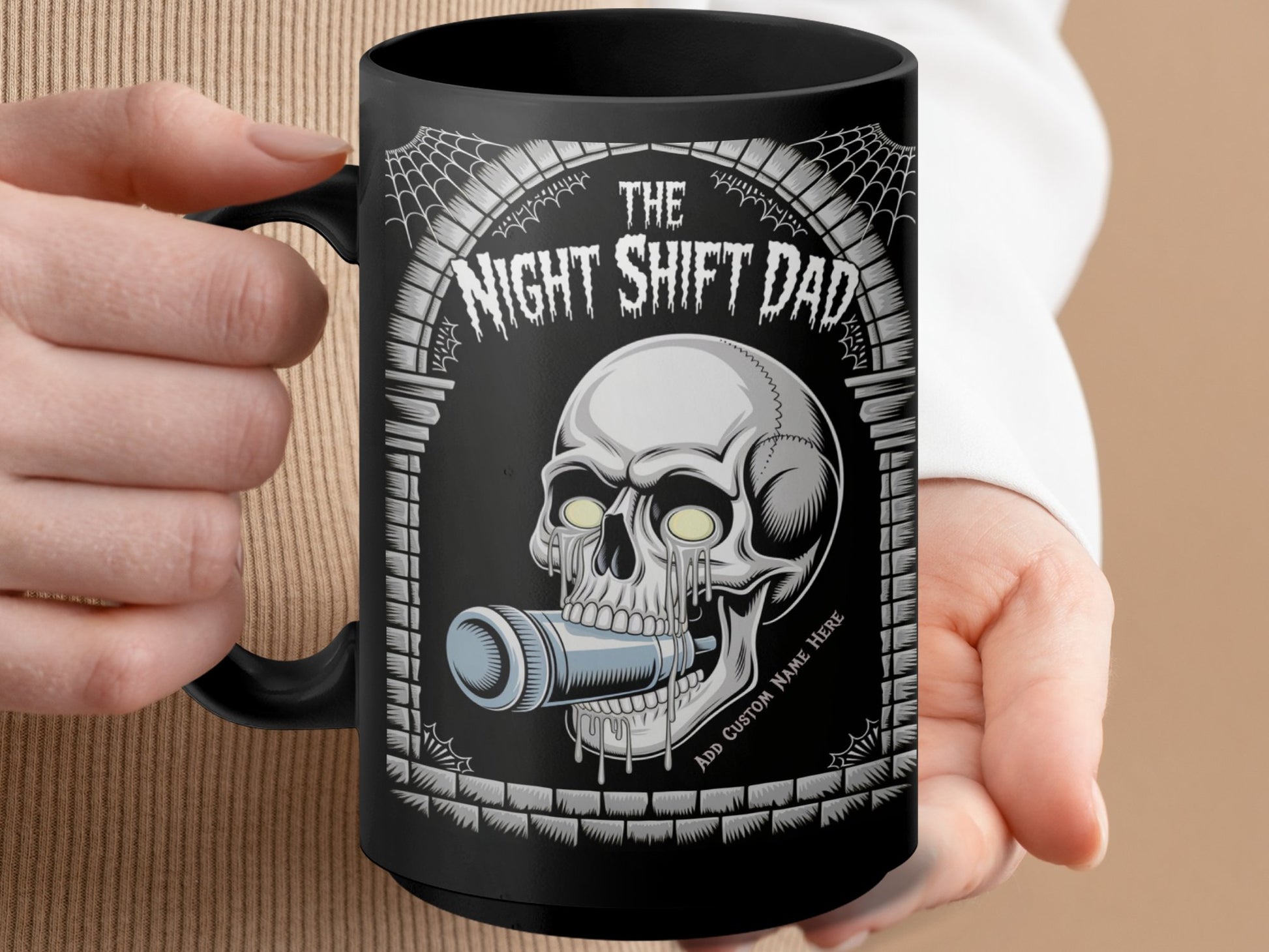 The Night Shift Dad Skull Design Coffee Mug Product
