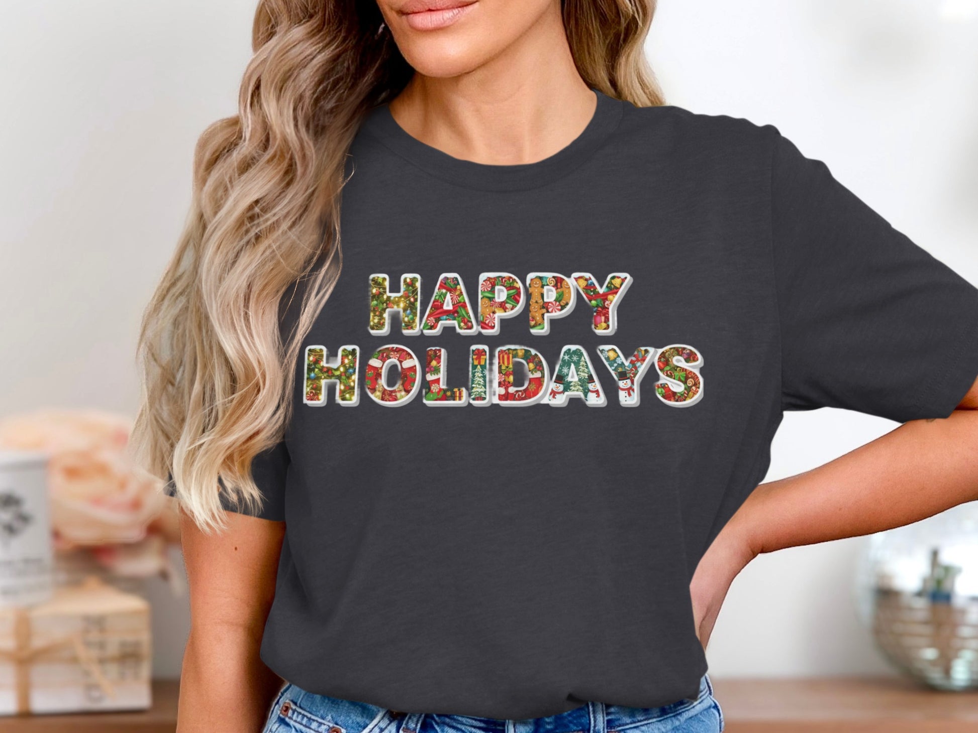 Happy Holidays Graphic T-Shirt For Celebrating Christmas