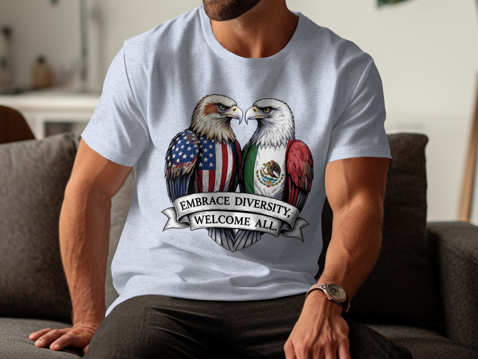 Embrace Diversity Welcome All Eagles Graphic Shirt product type
