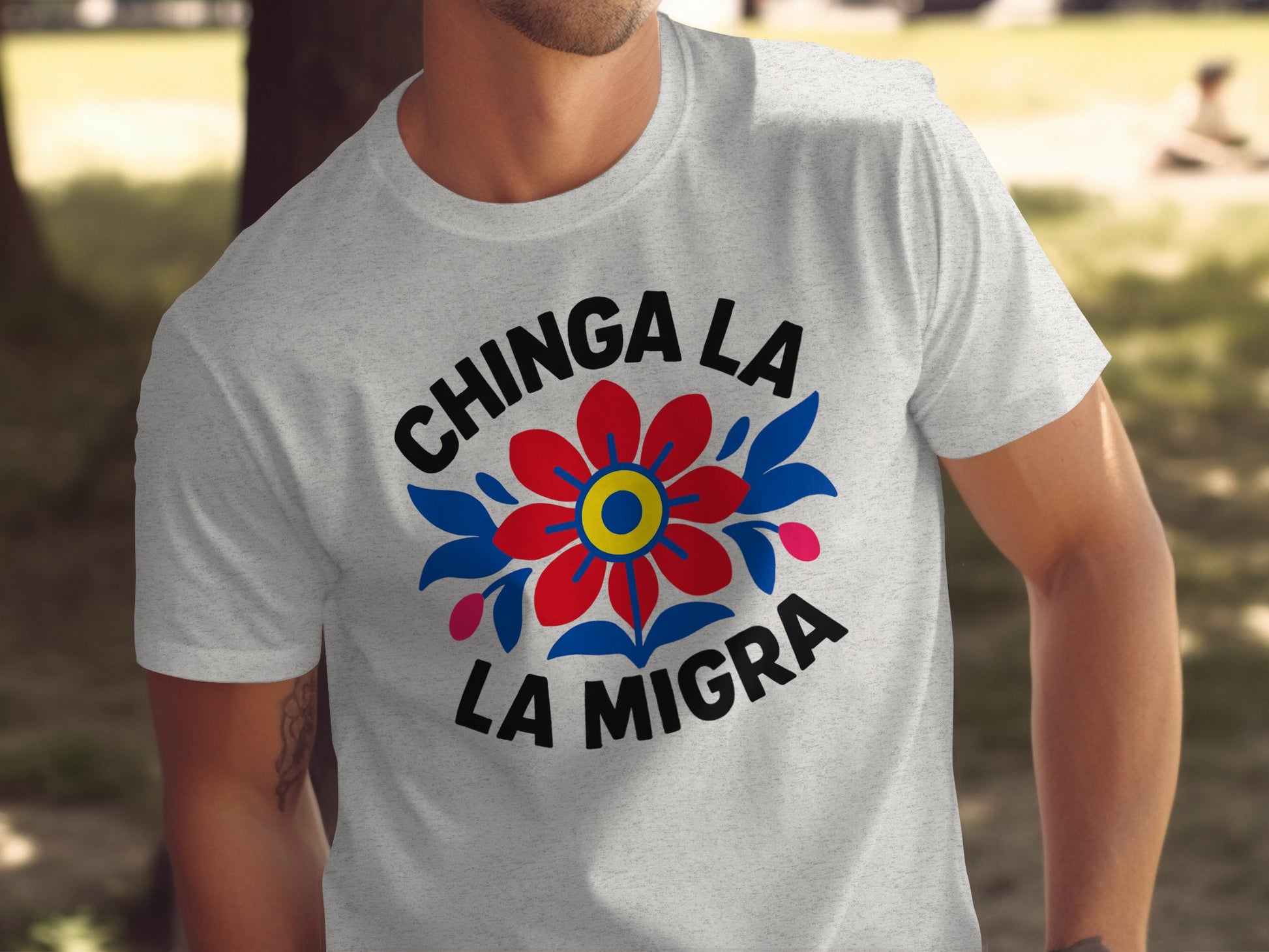 Bold Graphic Chinga La Migra Statement T-Shirt Product