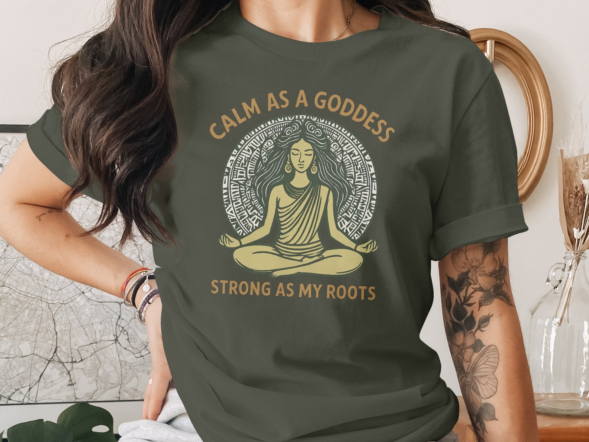 Calm As A Goddess Strong As My Roots shirt