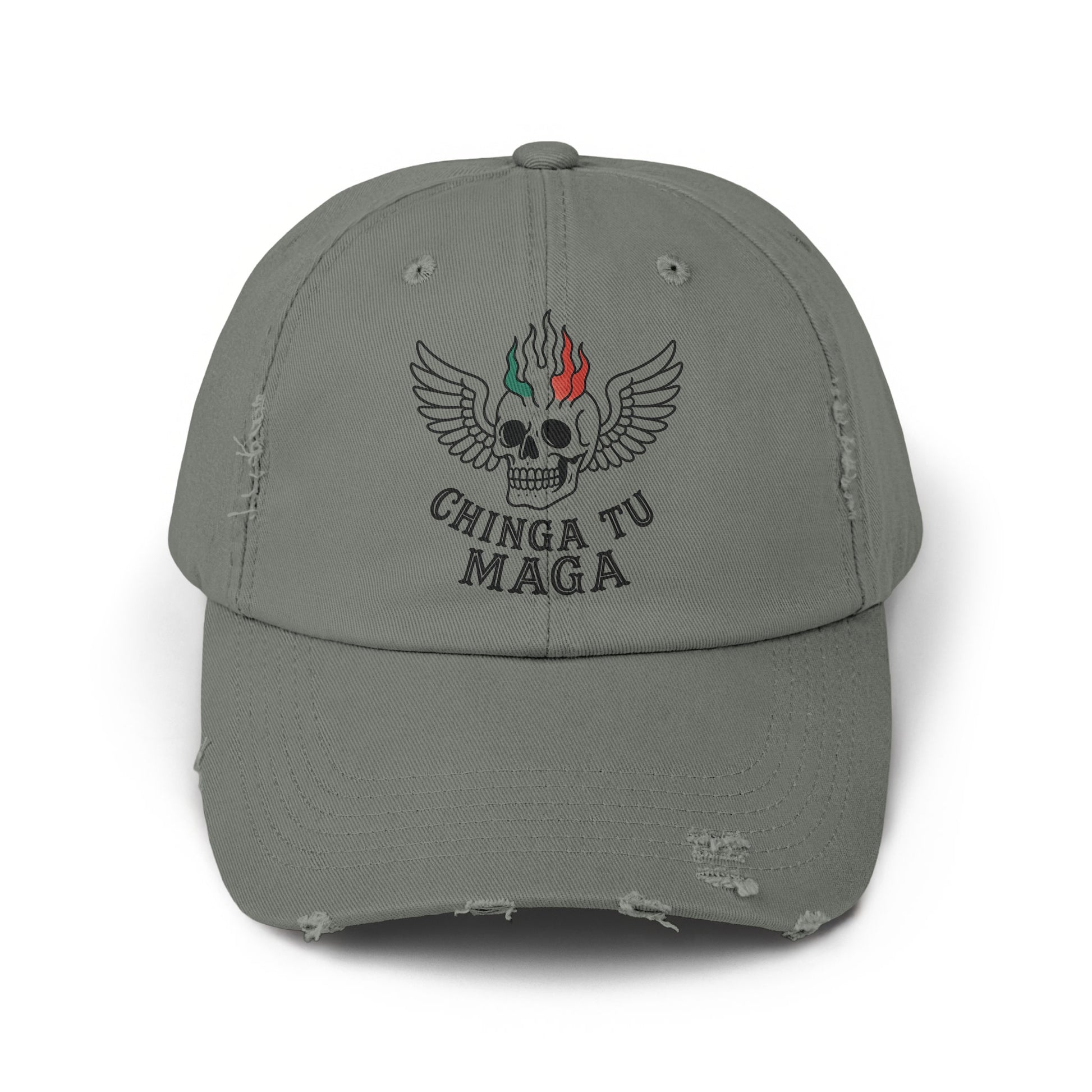 Chinga Tu Maga Hat with Skull and Wings Design product type