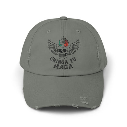 Chinga Tu Maga Hat with Skull and Wings Design product type