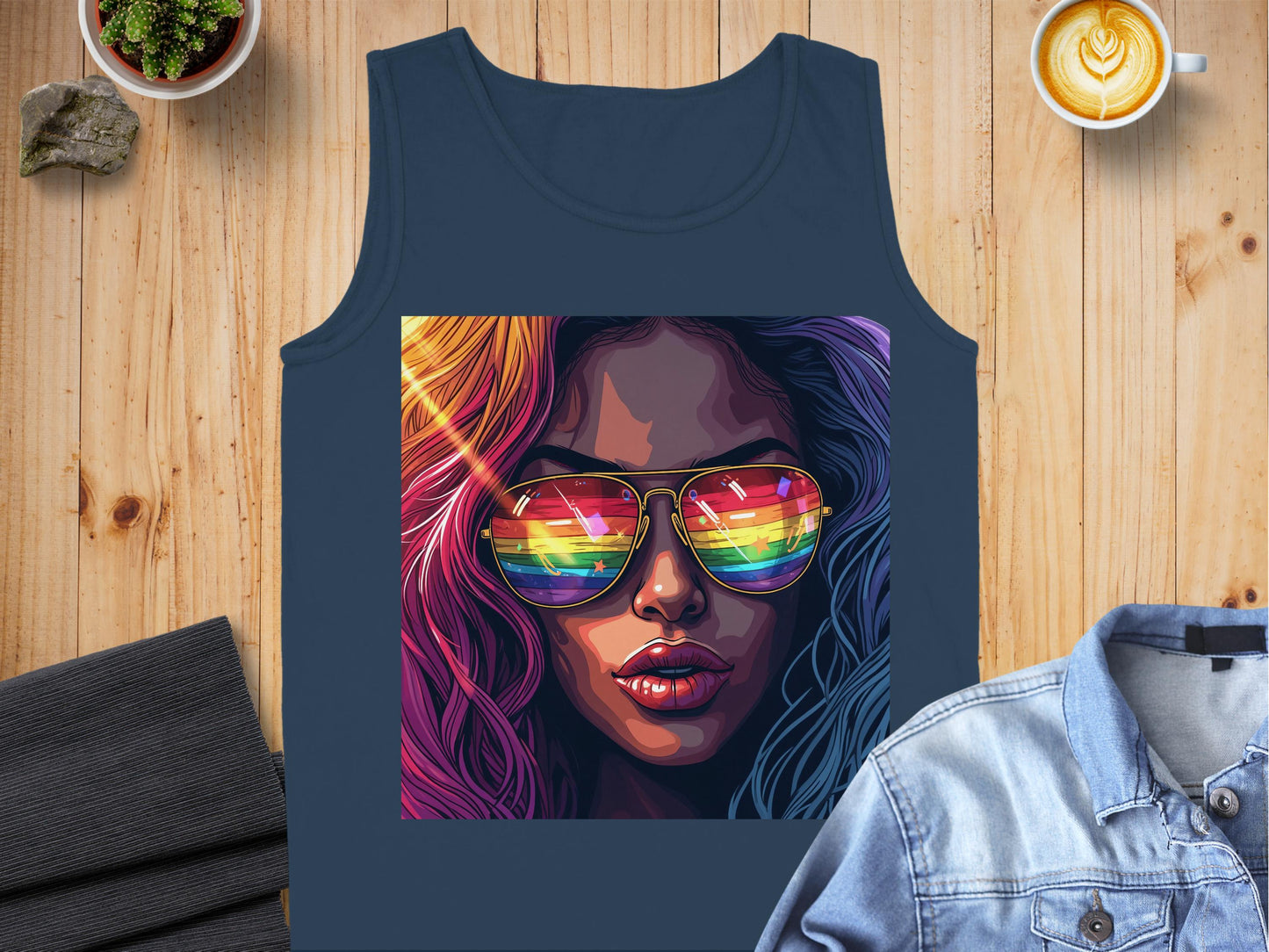 Colorful Sunglasses Reflection Artwork Tank Top product