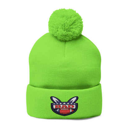 Neon Green Beanie with B.A.D. Embroidered Logo Hat