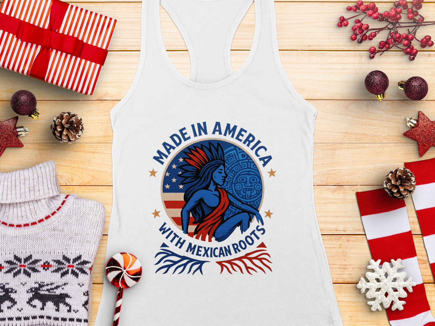 Made in America with Mexican Roots Tank Top