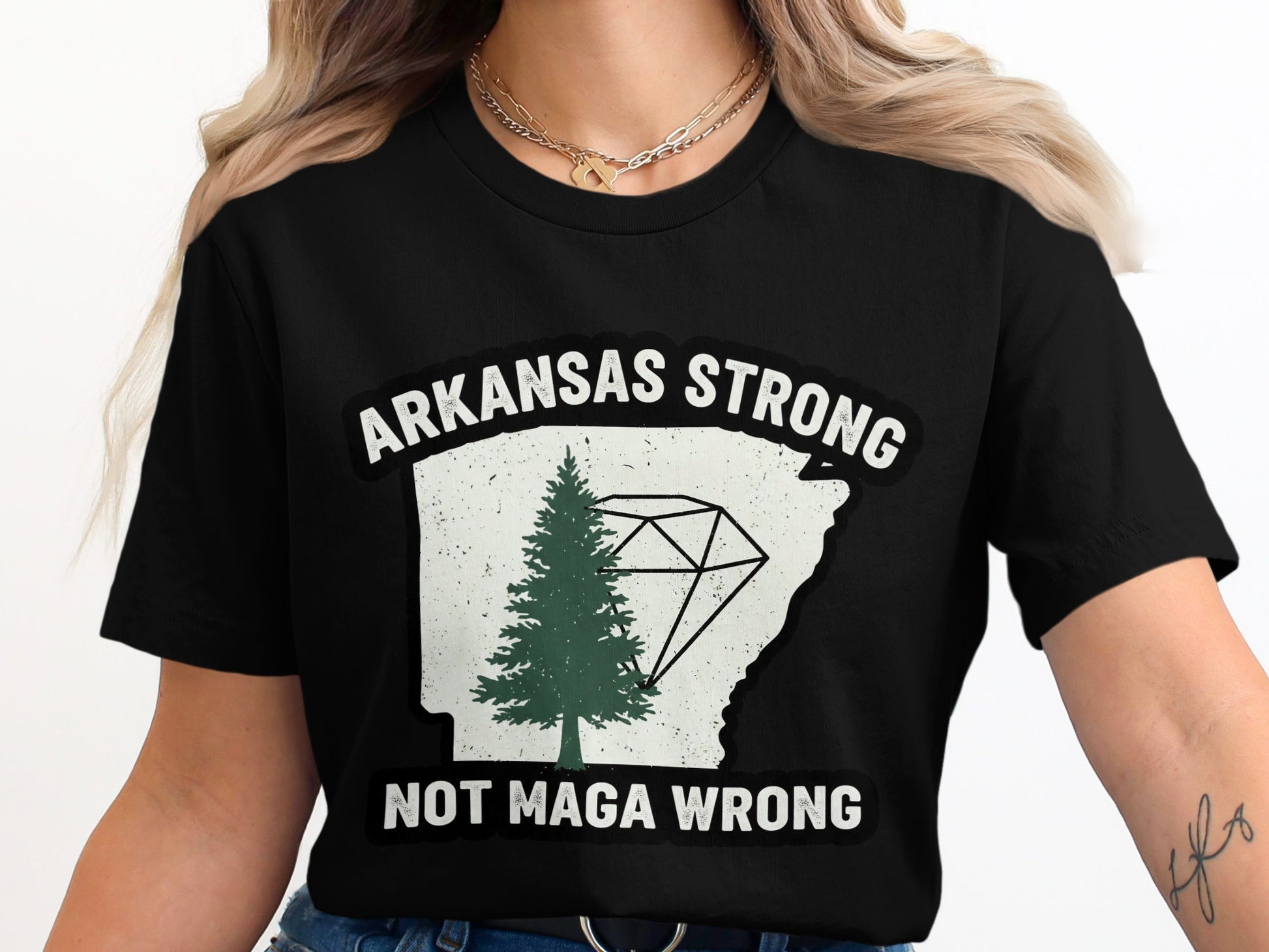 Arkansas Strong Not Maga Wrong Graphic T-shirt product type