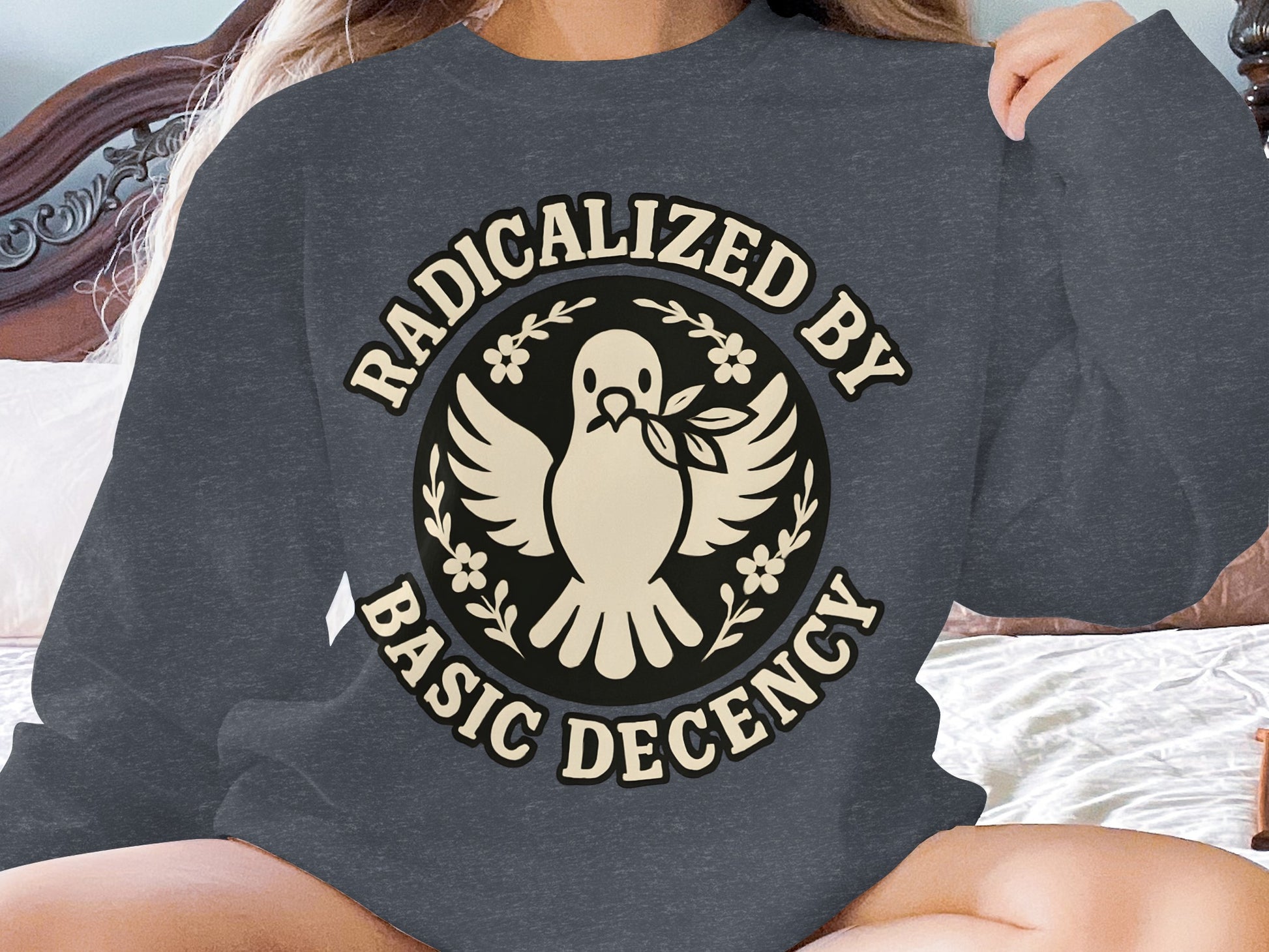 Radicalized By Basic Decency Graphic Sweatshirt product
