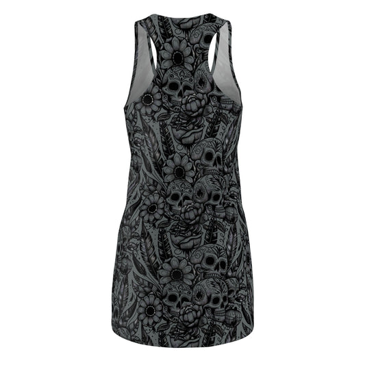 CHINGA Tu maga dress Edgy Women's Racerback Dress with Skull Design, Alternative Fashion, Casual Summer Dress, Festival Outfit, Unique Gift Idea