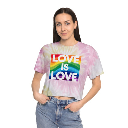 Pride corp tee Rainbow Love Tie-Dye Crop Tee for Women