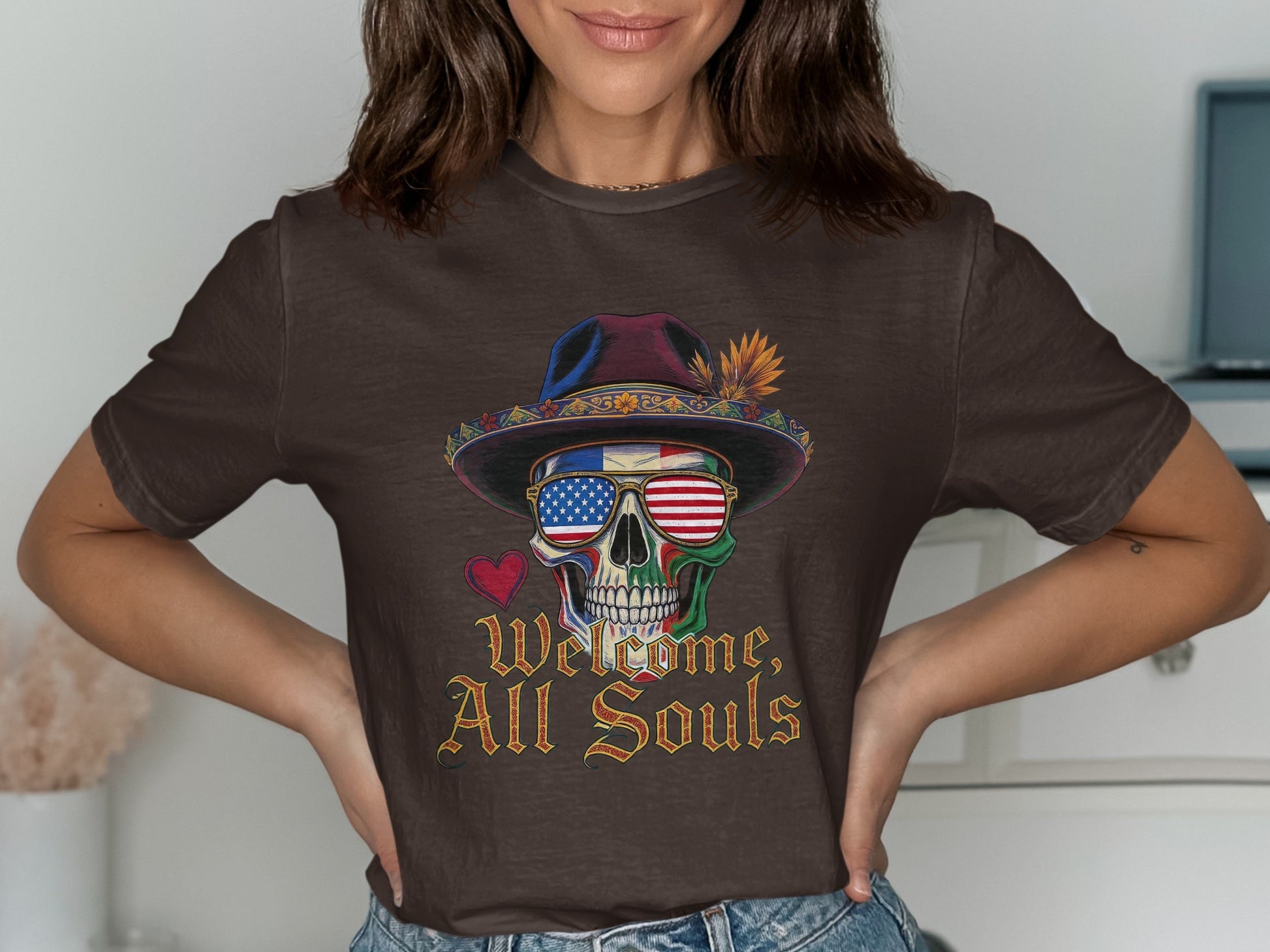 Welcome All Souls Skull Graphic Tee Shirt product