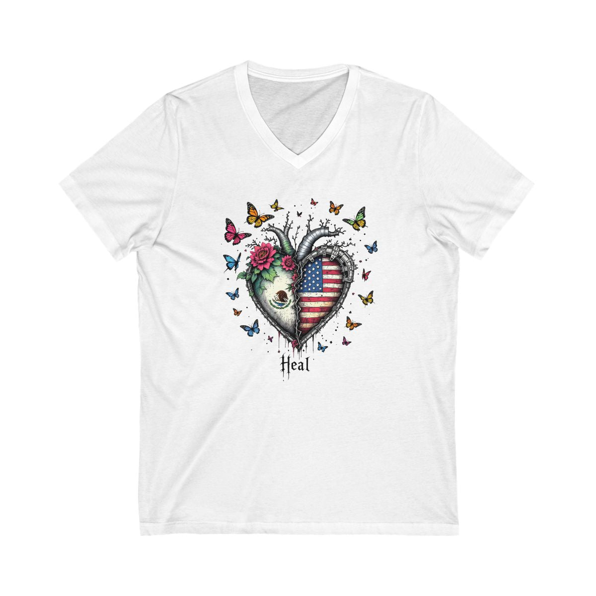 Heart with American Flag and Butterflies T-Shirt product