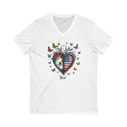 Heart with American Flag and Butterflies T-Shirt product
